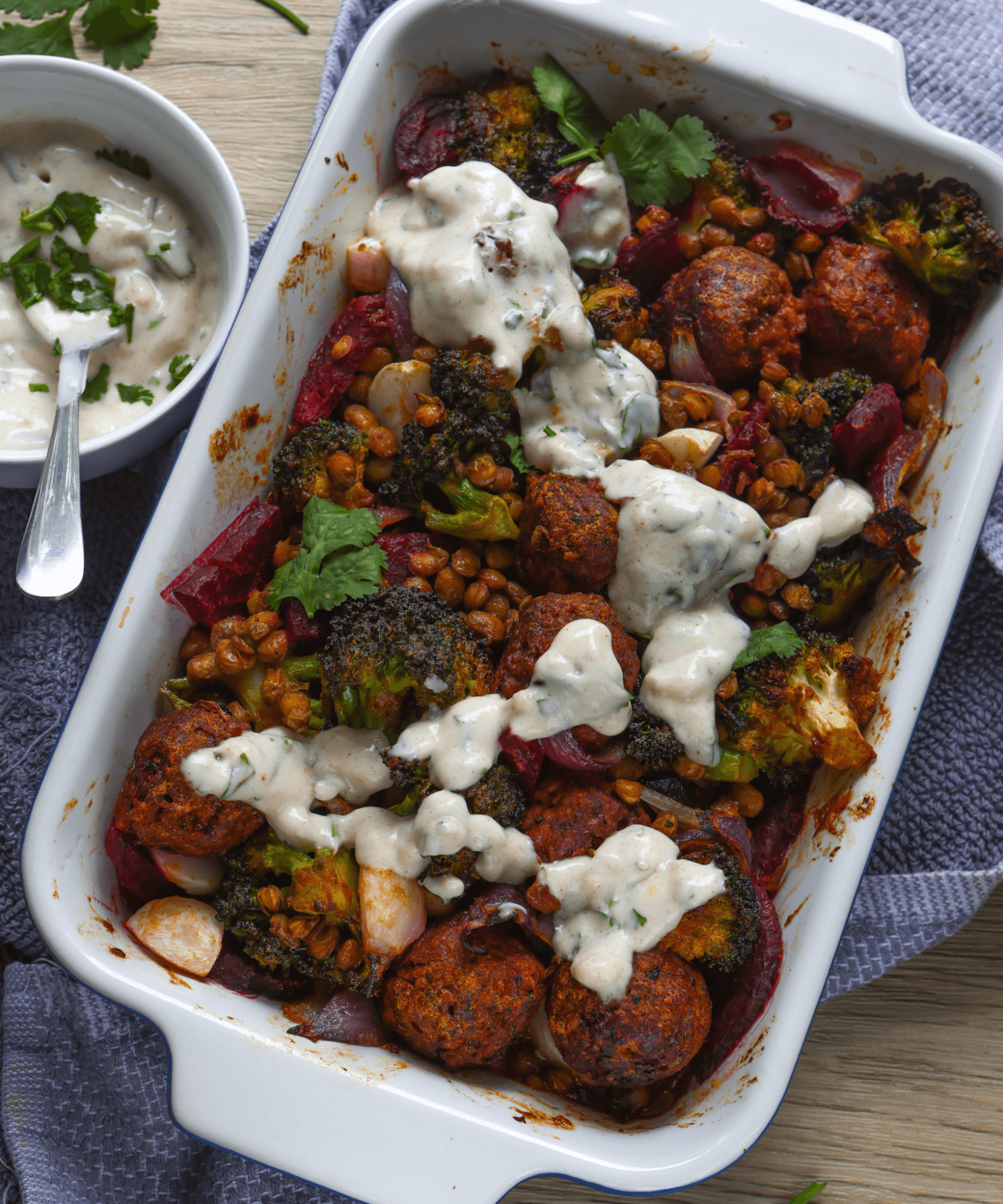 Meatball, Beetroot, and Lentil Bake